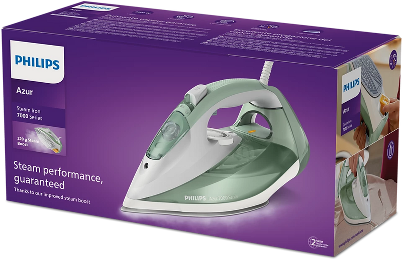 Philips, 7000 Series HV Steam Iron Desert Green/Grey