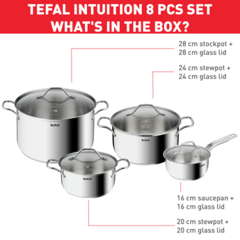 Tefal, Intuition Set 8 Pieces – B864S874